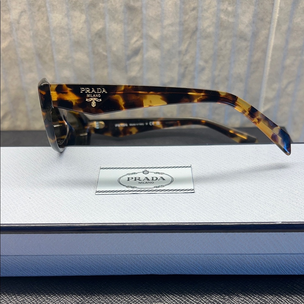 Prada Symbole Sunglasses - Honey Tortoiseshell with Loden Green Lenses - Picture 2 of 7